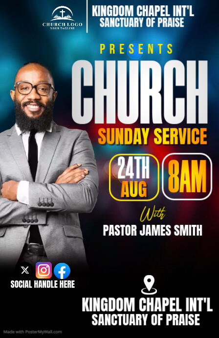 Spring Sunday Service Flyer sunday service flyer Template | PosterMyWall