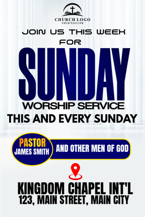 sunday service flyer 海报 template