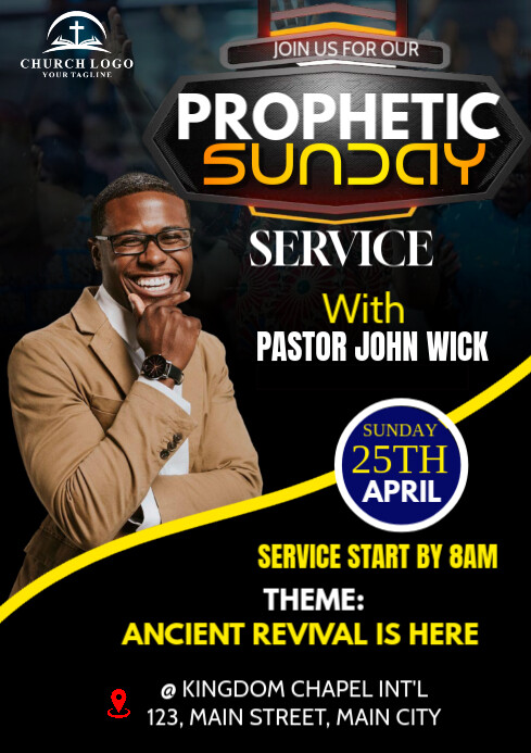 sunday service flyer Template | PosterMyWall