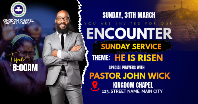 sunday service flyer Imagem partilhada do Facebook template