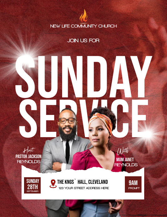 Spring Sunday Service Flyer Sunday service flyer Template | PosterMyWall