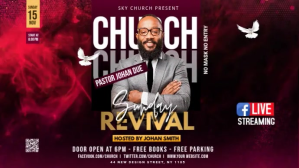 黑色 Church Revival Event Цифровой дисплей Template