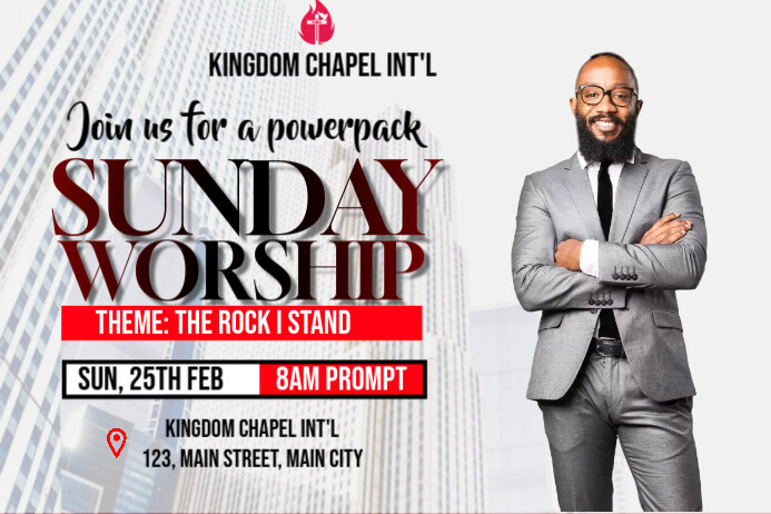 sunday service flyer Plakkaat template