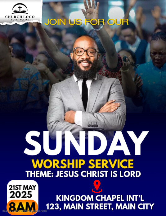 Spring Sunday Service Flyer sunday service flyer Template | PosterMyWall