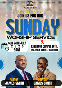 sunday service flyer A3 template
