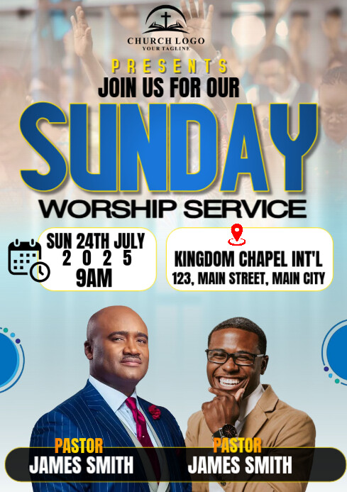 sunday service flyer A3 template