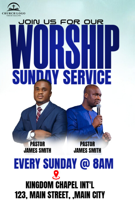 sunday service flyer Cartaz template