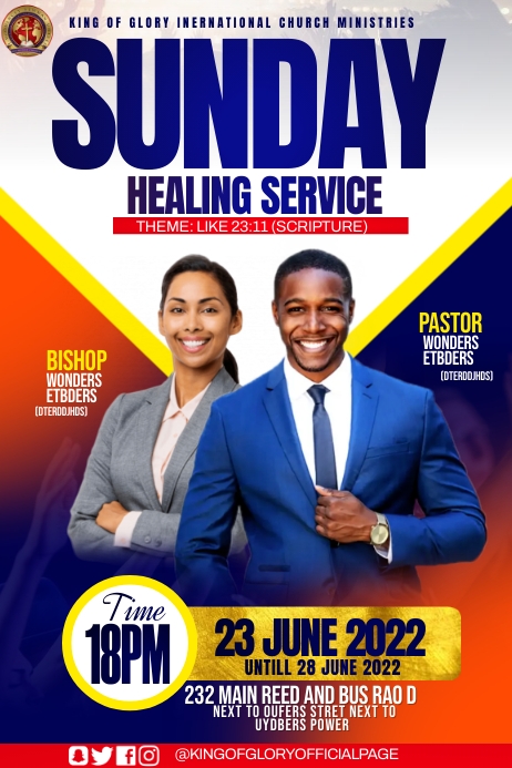 Sunday service flyer Poster template
