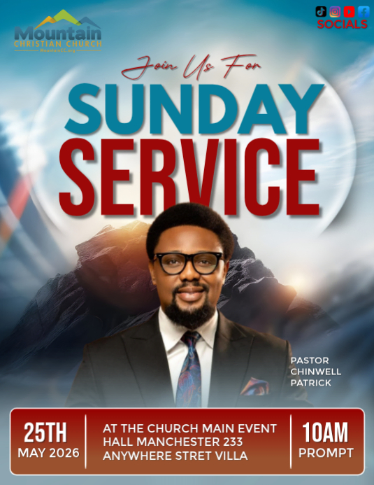 Spring Sunday Service Flyer Sunday Service Flyers Template | PosterMyWall