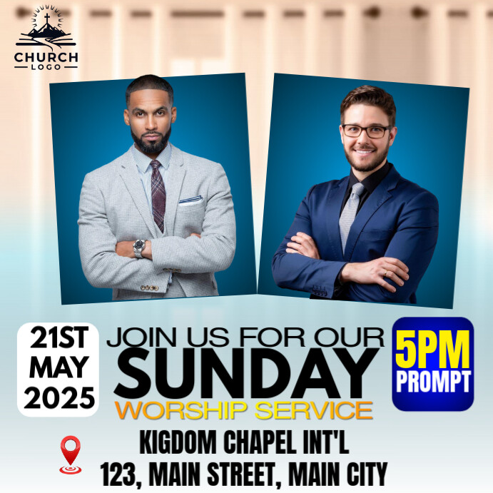 sunday service flyer Instagram Plasing template