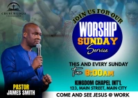 sunday service flyer Carte postale template