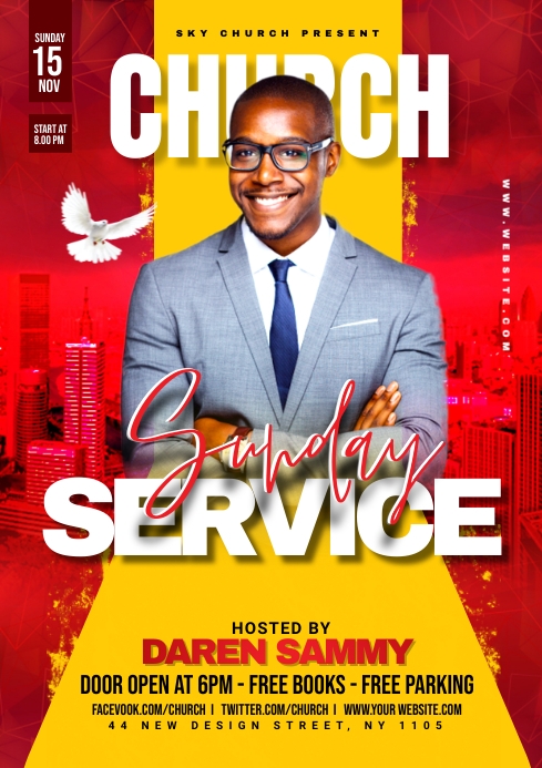 Spring Sunday Service Flyer Sunday Service Flyer Template | PosterMyWall