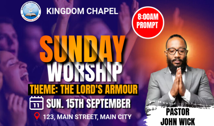 sunday service flyer Merker template