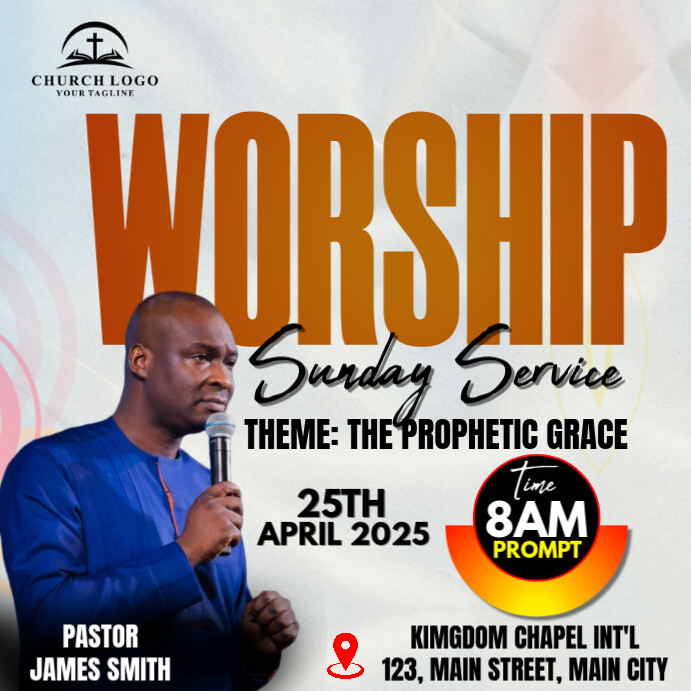 sunday service flyer Instagram 帖子 template