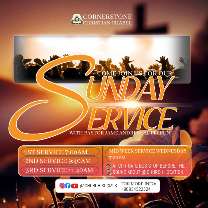 Sunday service flyer Template | PosterMyWall