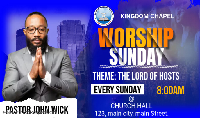 sunday service flyer Merker template