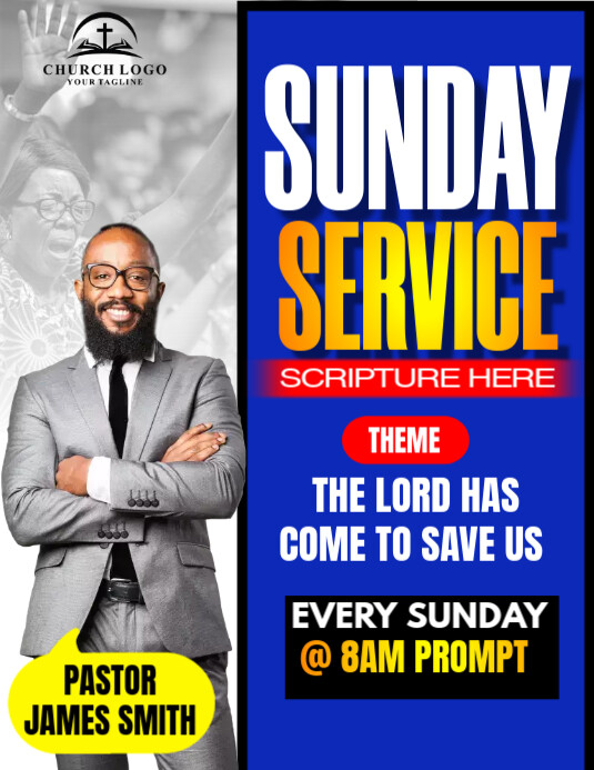 sunday service flyer Pamflet (VSA Brief) template