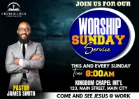 sunday service flyer Postcard template