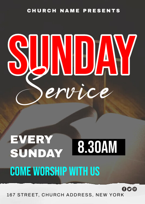 Spring Sunday Service Flyer Sunday service flyer Template | PosterMyWall