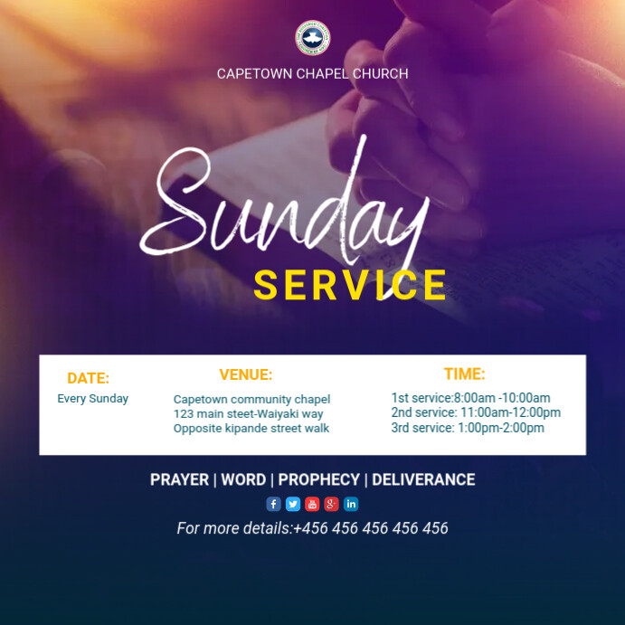 Sunday service flyer template | PosterMyWall