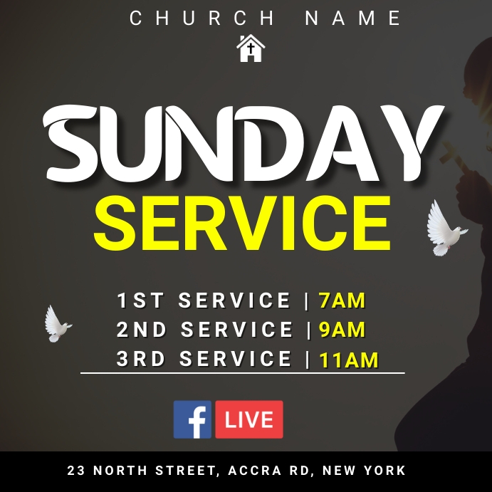 Spring Sunday Service Flyer Sunday service Flyer Template | PosterMyWall