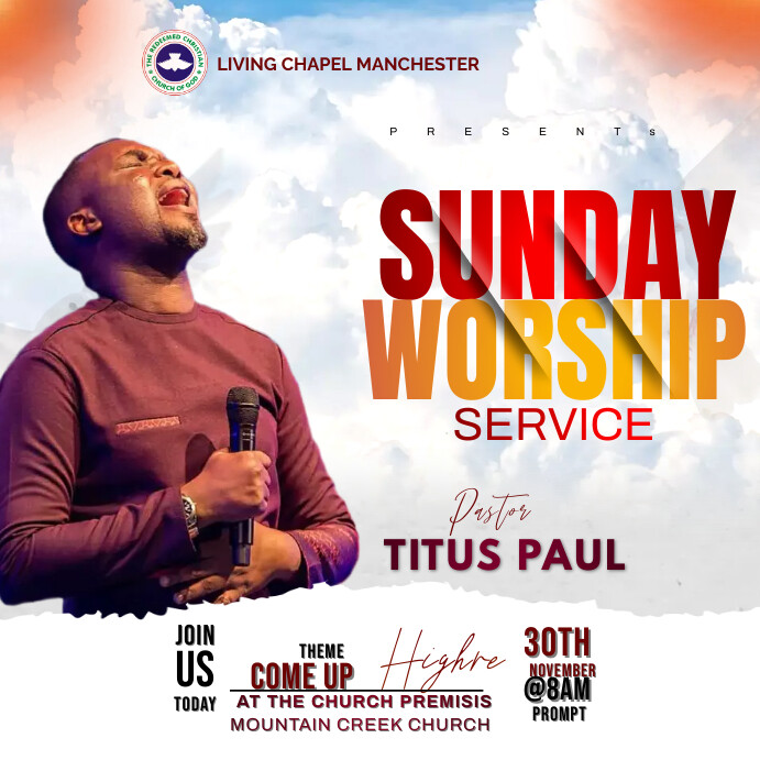 Spring Sunday Service Flyer SUNDAY SERVICE flyer template | PosterMyWall
