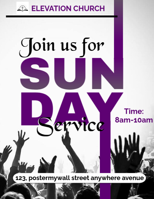 Sunday service flyer template | PosterMyWall