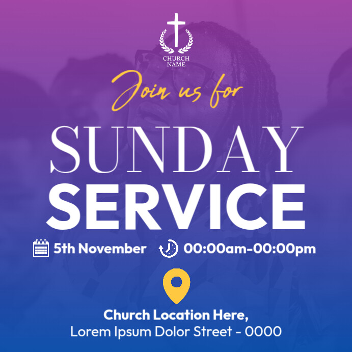 Sunday service flyer template PosterMyWall