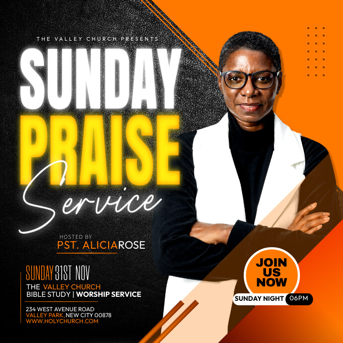 Spring Sunday Service Flyer Sunday Service flyer template | PosterMyWall