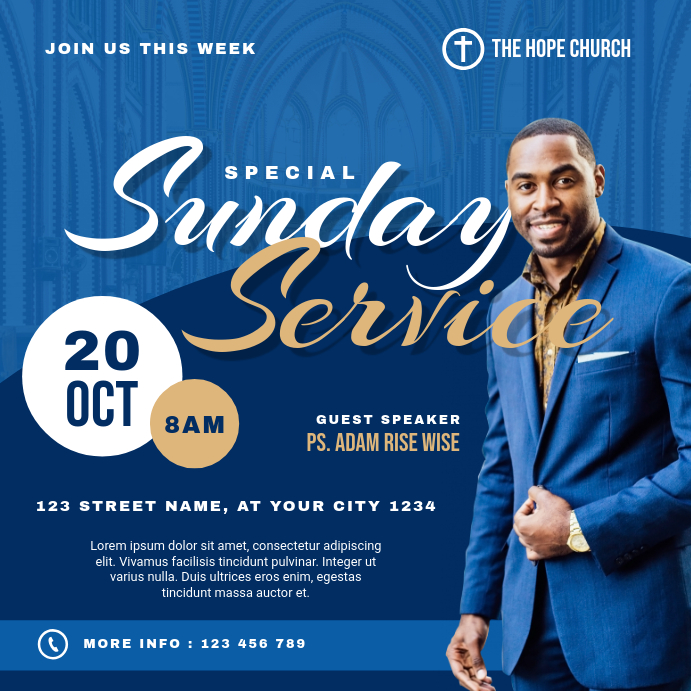 Sunday Service Instagram Post Template PosterMyWall
