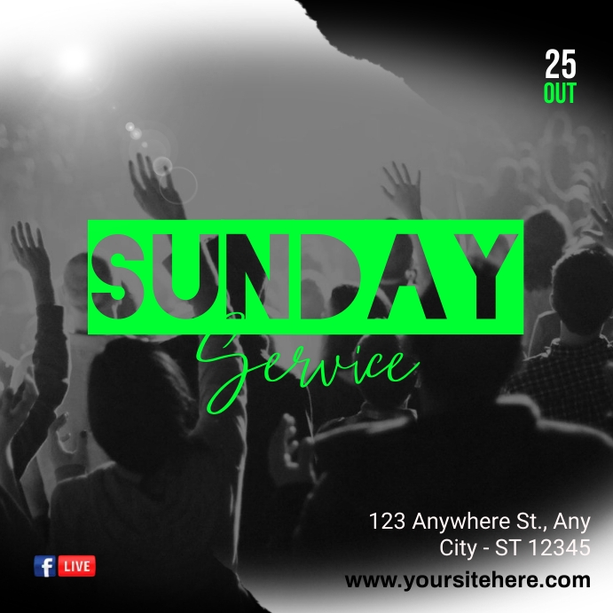 Sunday service Instagram post Template | PosterMyWall