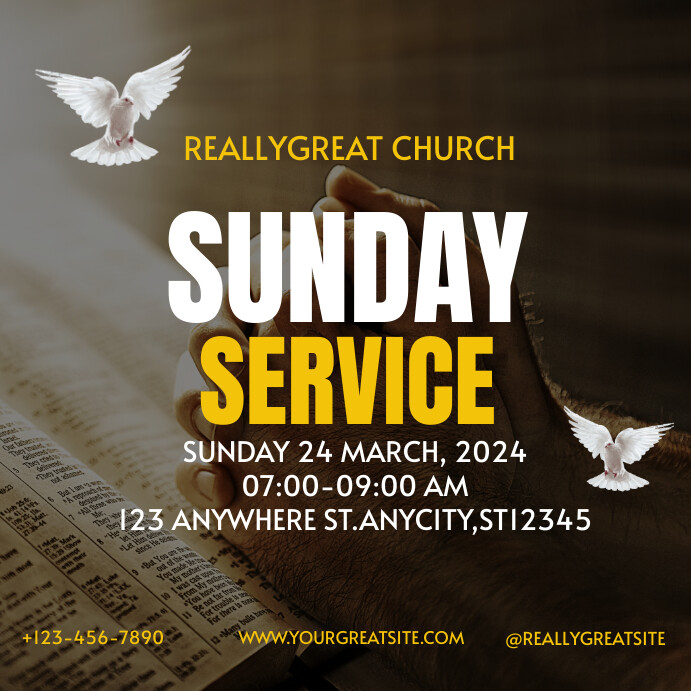Sunday Service Posts Sunday Service Instagram Post Template | PosterMyWall
