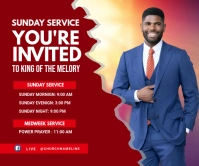 Sunday Service Invitation Rectángulo Grande template