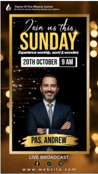 Czarny Sunday Worship Service Digitalt display Template