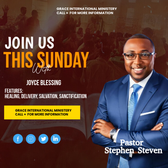 Sunday Service Invitation Flyer Design Template | PosterMyWall