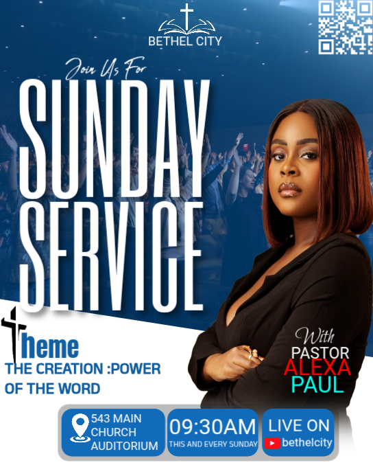 Sunday service invitation flyer Template | PosterMyWall