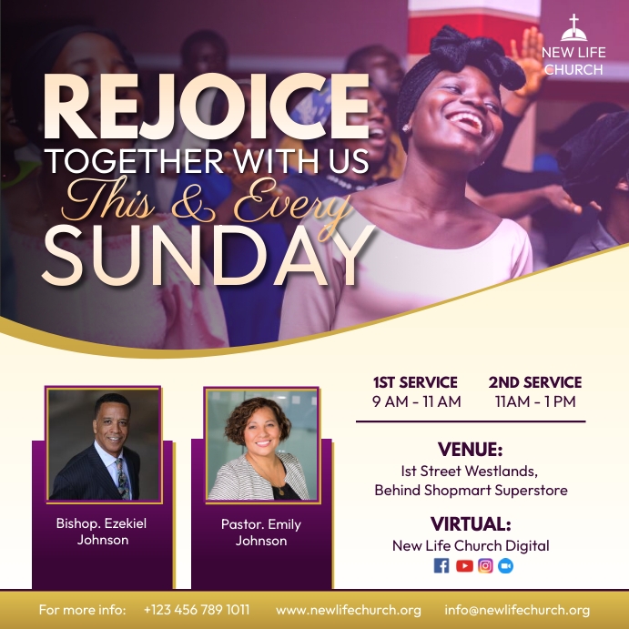 Copy of Sunday Service Invitation Flyer | PosterMyWall