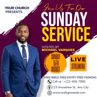 Sunday Service Live Streaming Flyer Logo template
