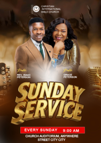 Sunday service poster A3 template