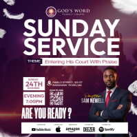 Sunday Service Poster Wpis na Instagrama template