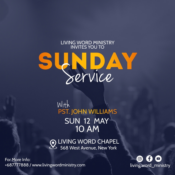 sunday service poster Template | PosterMyWall