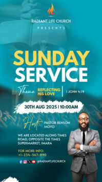 Sunday service poster Instagram Story template