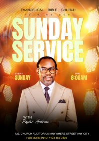 Sunday service poster A3 template