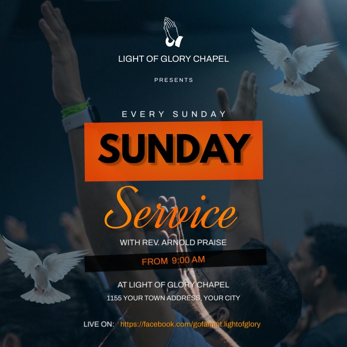 SUNDAY SERVICE POSTER template