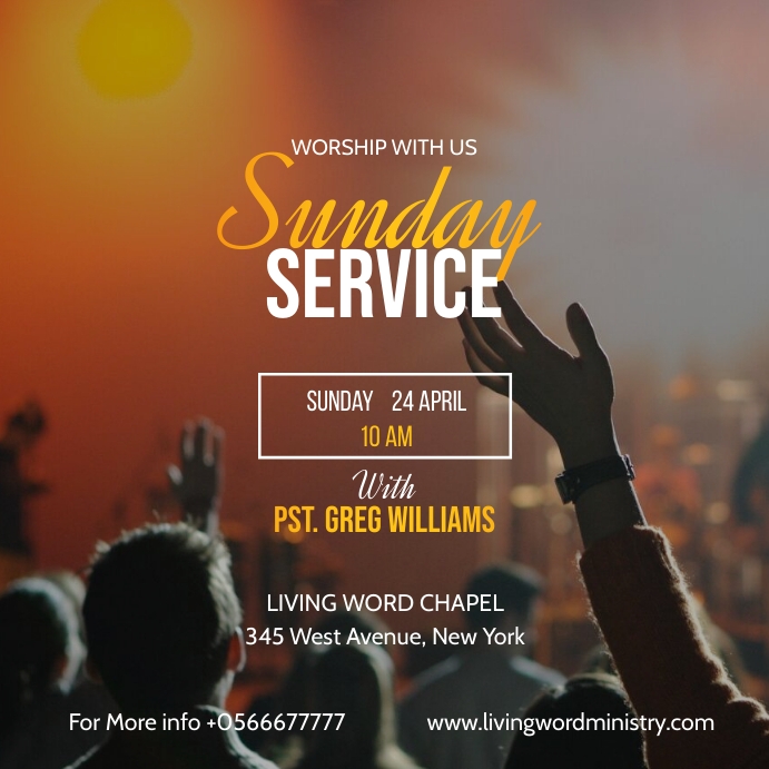 sunday service poster Template | PosterMyWall