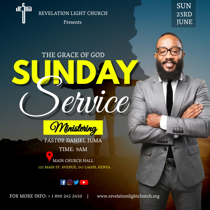 Sunday Service Posts Sunday service poster Template | PosterMyWall