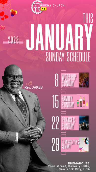 Sunday Service Schedule Template | PosterMyWall
