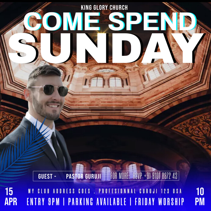 sunday service social media ad template | PosterMyWall