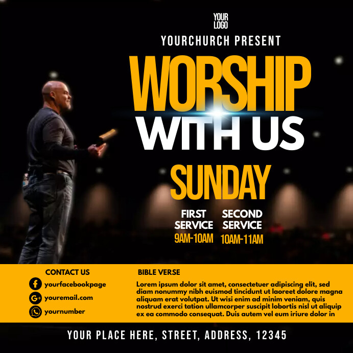 Sunday Service Template Church Template | PosterMyWall