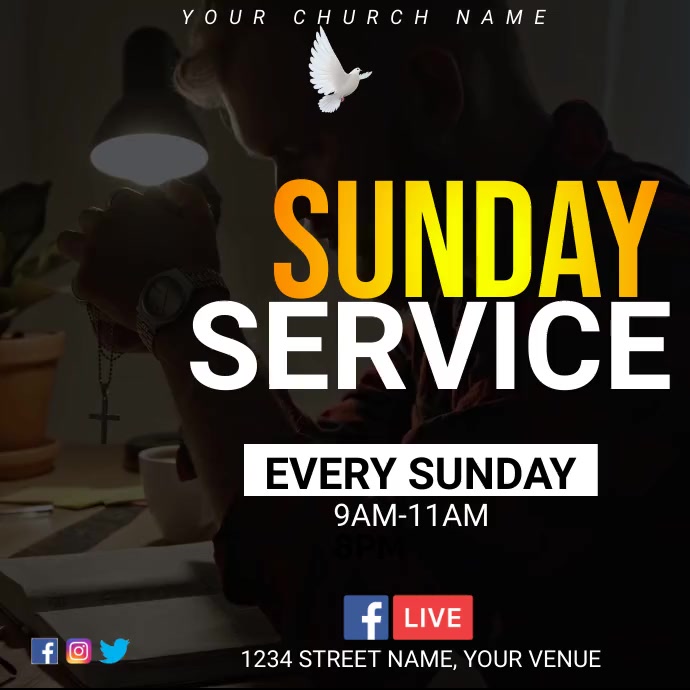 Sunday Service Template | PosterMyWall
